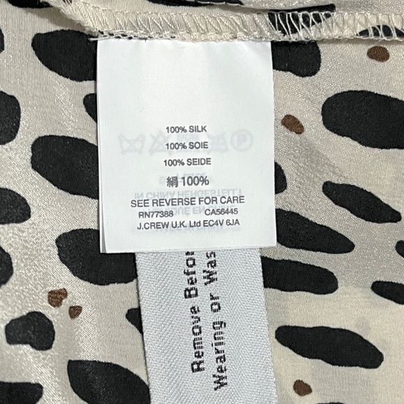 J Crew 100% Silk Animal Print Ruffle Cami Top NWT - Picture 6 of 7